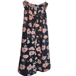 Lemon Tart Halter Tie-Front Sleeveless Floral Blouse, Medium